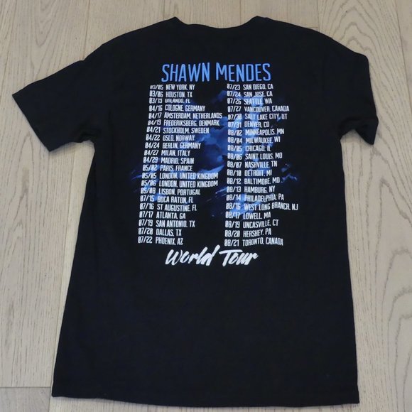Shawn Mendes World Tour 2016 Concert Black Medium T-Shirt - Picture 4 of 4